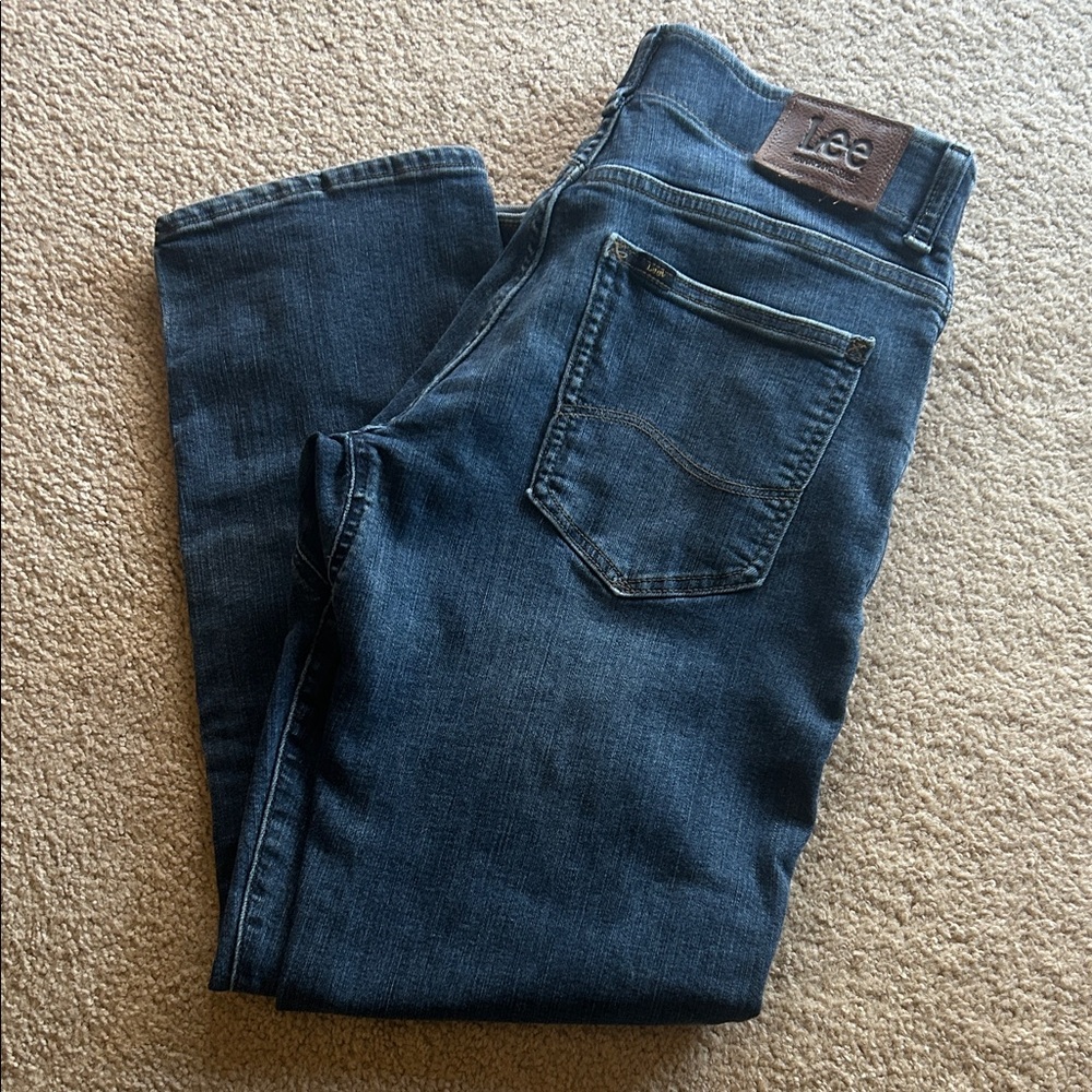 Lee Men's Dark Blue Straight Jeans